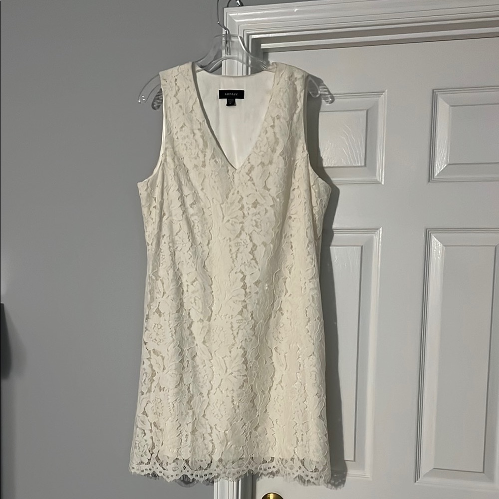 Karen Kane Cream Sheath Mini Dress V-Neck Sleeveless
